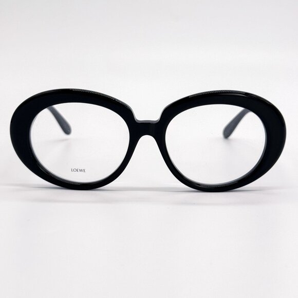 NEW LW50089I 001, LOEWE WOMEN OVAL EYEGLASSES LOEWE BLACK EYEWEAR - Picture 4 of 10